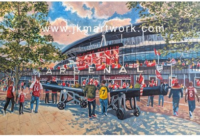 Emirates Stadium 'Going to the Match' Fine Art Print - Arsenal FC Emirates Stadium 'Going to the Match' Fine Art Print - Arsenal FC